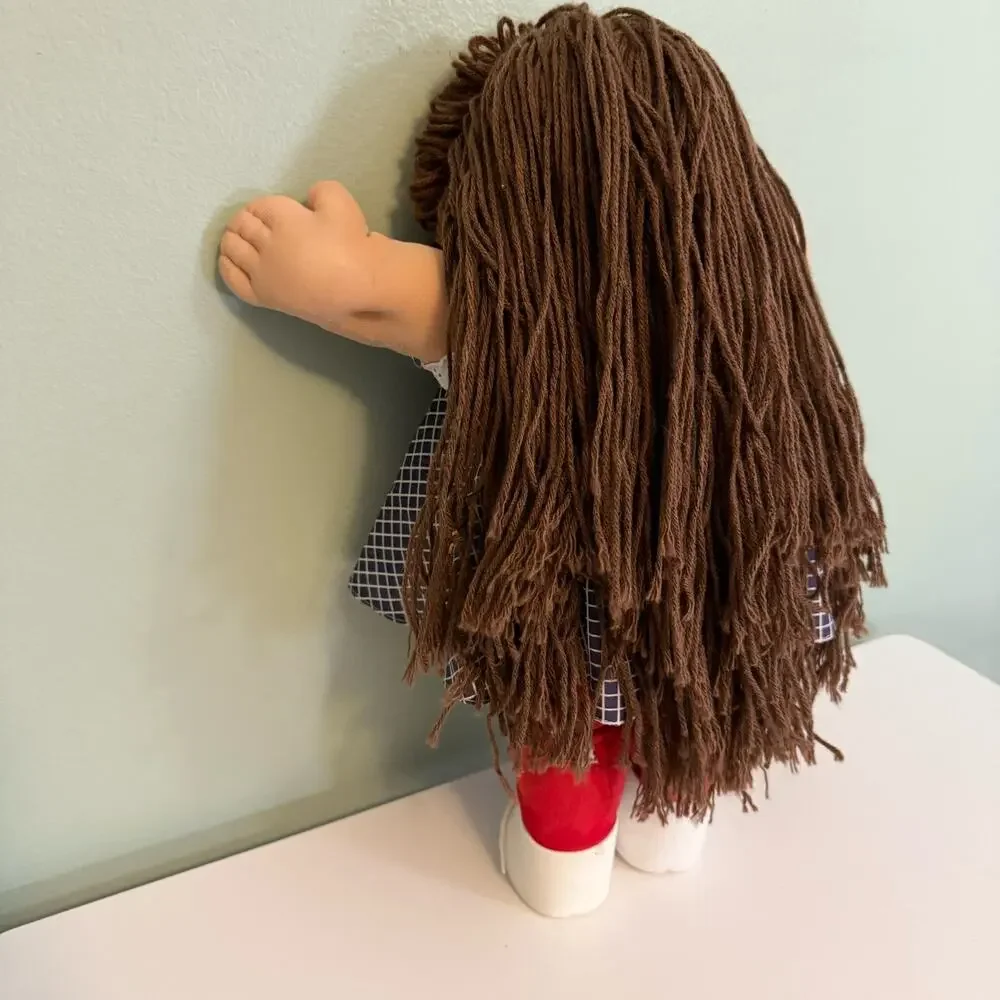 Vintage Cabbage Patch Kids Doll 16" Tall Brown Eyes Long Hair by Coleco 1985 - Picture 7 of 14